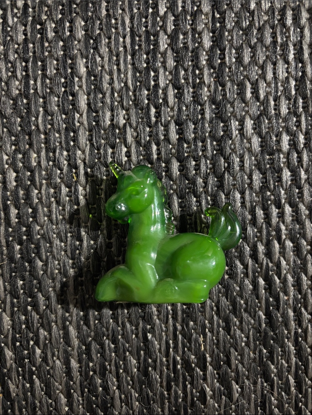 Vintage Boyd Little Glass Lucky The Unicorn Lime Green Collectible